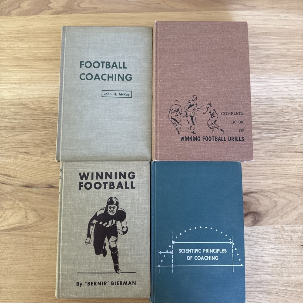 Vintage Football Lot 4 Hardcover Books Winning Football, Coaching/training
